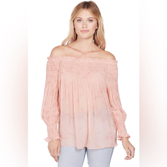 LOVESHACKFANCY Romy Off Shoulder Smocked Top (22) - Picture 1 of 6